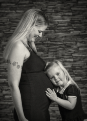 Gravid, mave billeder, sort/hvid, mor og barn
